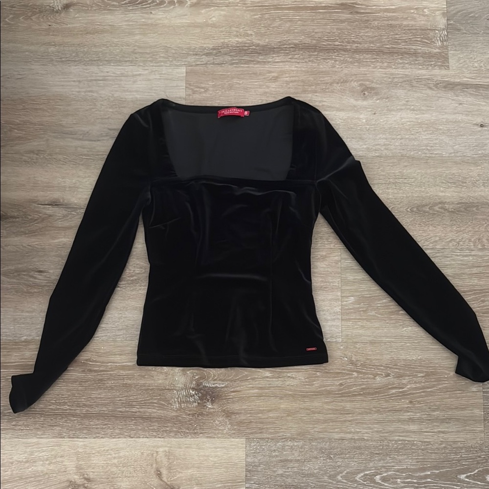 Elegant Black Velvet Women's Top